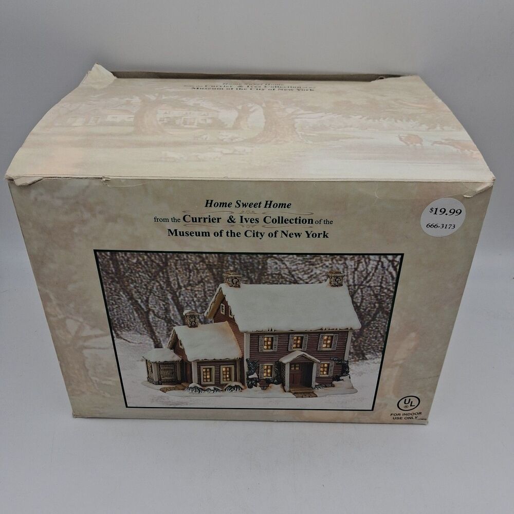 Currier & Ives Museum of City of NY "Home Sweet Home" Christmas Village w/box